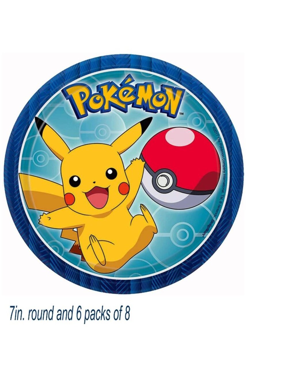 Lot Of 48 Amscan 541859 Pokemon Party Supplies Paper Dessert Plates 7"